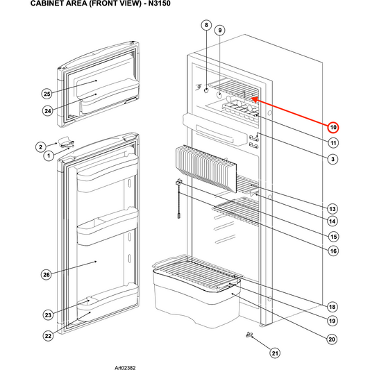 Norcold® Refrigerator Shelf Replacement for N3150 - Freezer Shelf - 69083608